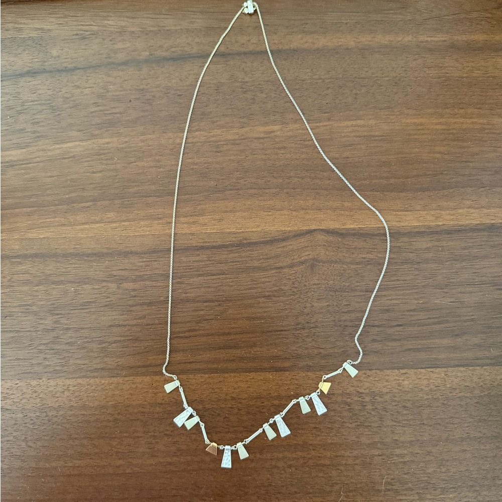 Kendra Scott Silver and Gold Minimalist Necklace with Delicate Details